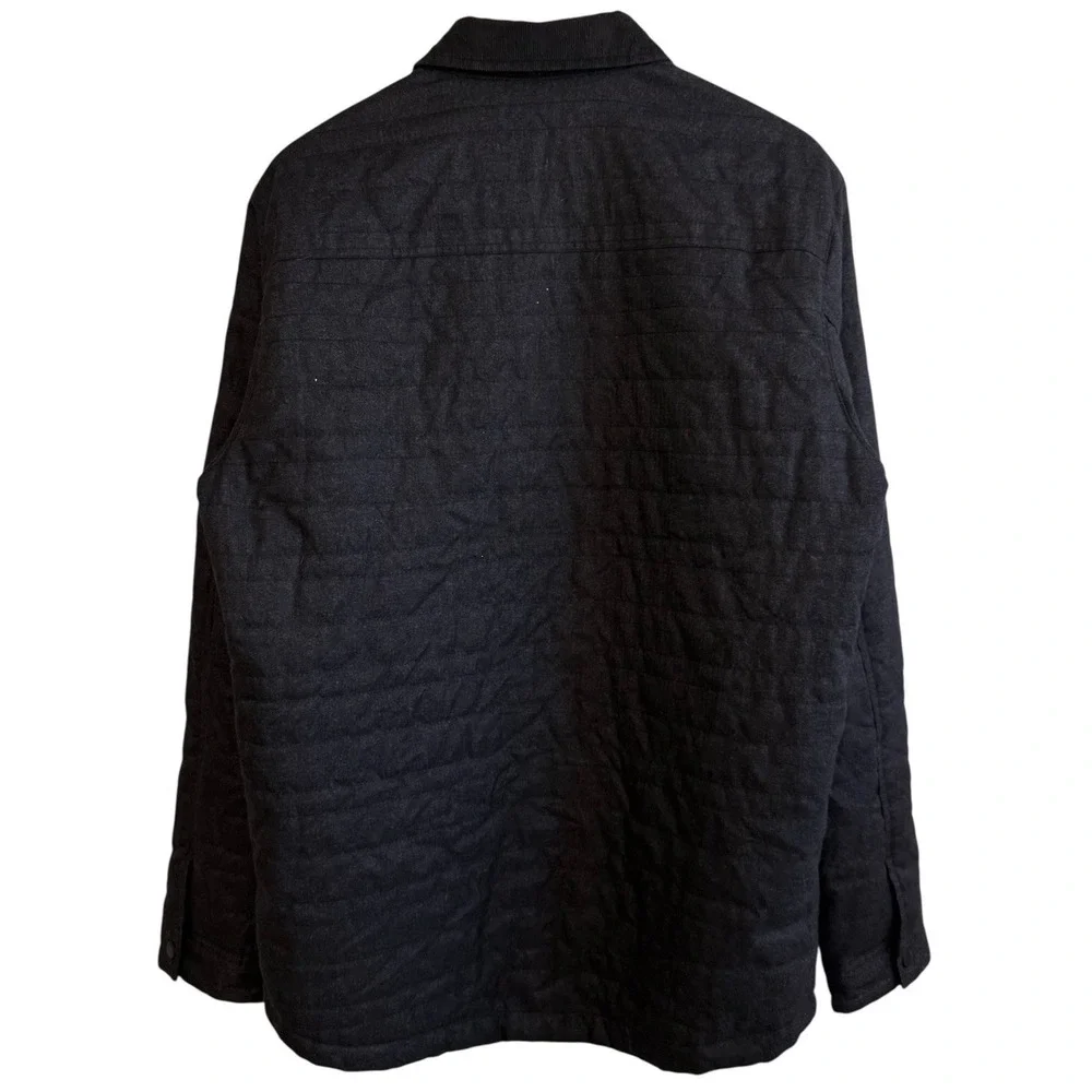 Quiksilver Black Button Up Puffed Quilted‎ Jacket w/ Pockets Men Size Large #433